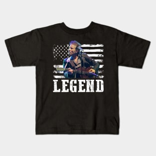 Distressed American Flag Iconic Music Legend Kids T-Shirt